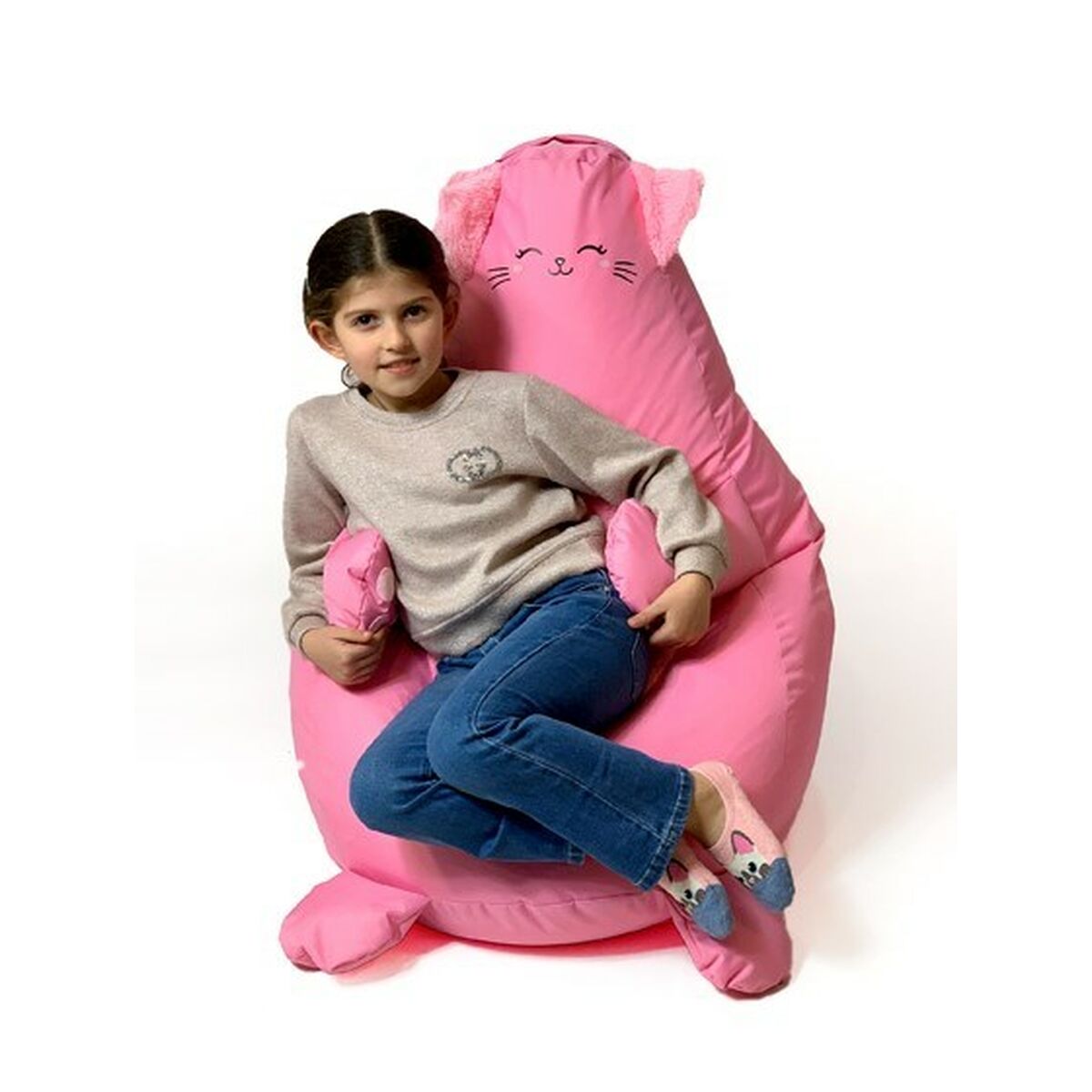 Puff GO GIFT Rosa Oxford Katze 130 x 90 cm